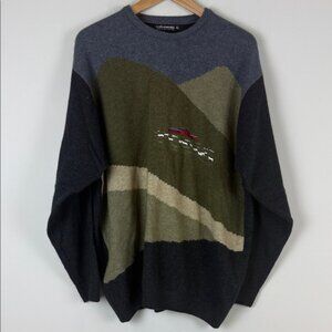 Nativeworld New zealand Gray and Green Crewneck Sweater Size XL